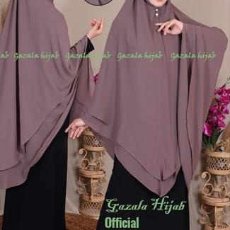❀ Jilbab khimar tali syar'i jumbo model pinguin 2 layer ♦