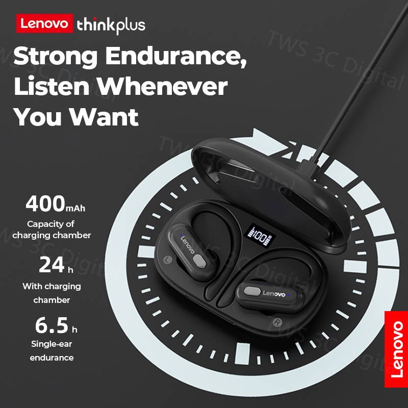 LenovoThinkplus XT60 Headset Bluetooth 5.3 Sport TWS Earphone HD HIFI 100% Original Music Earbuds with Mic Wireless Earphones Dual Stereo Kompatibel untuk Android IOS