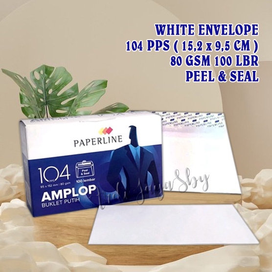 

Amplop PAPERLINE 104 PPS 80 Gsm I Putih Polos Tanggung (15,2 x 9,5 Cm) Pakai Lem dan Segel Cutting