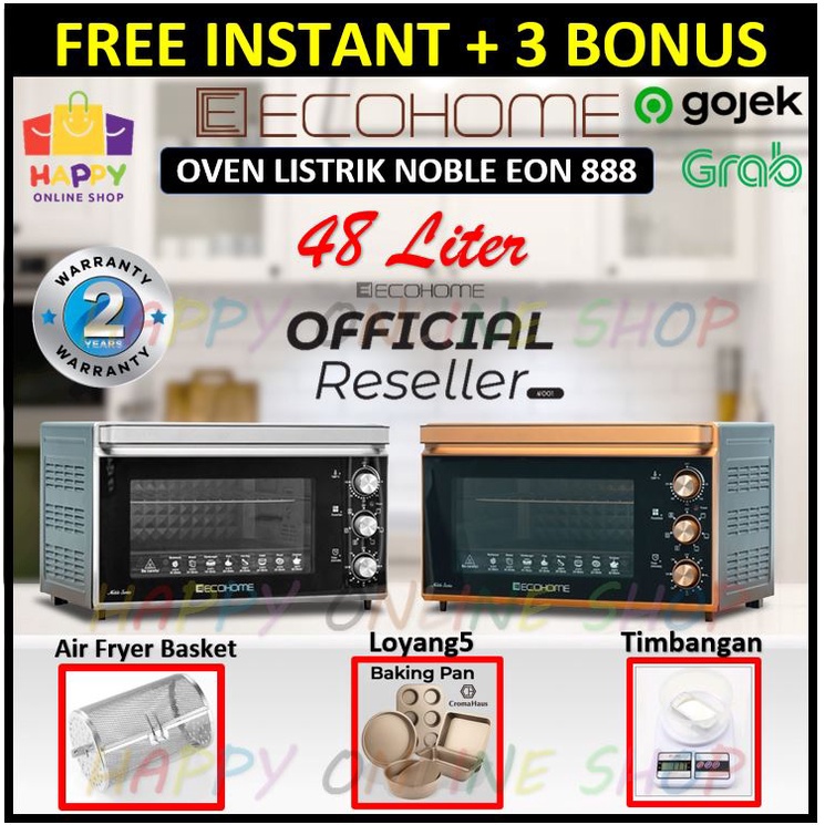 [INSTANT] ECOHOME Oven Listrik ECOHOME Electric Oven Noble Series EON-888 48 Liter