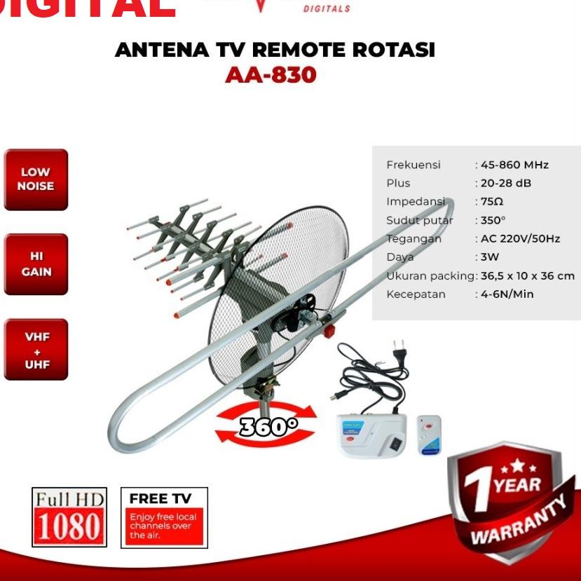 Produk Terkeren Antena Digital Advance AA-830 Outdoor/Indor Remote for TV Tabung & LED TV