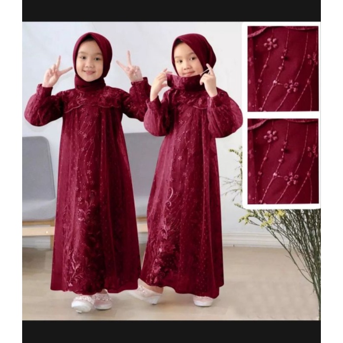 Gamis Liana kids 3-11 tahun / Maksi Anak Perempuan / Baju Kondangan Anak/Dress Brokat Anak / Gaun Pe