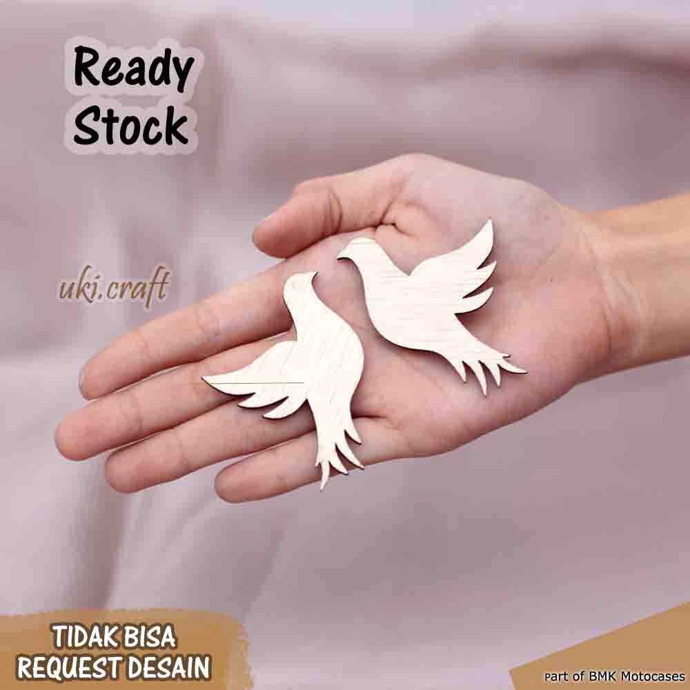 Burung Merpati Plywood / Hiasan Mahar Burung Scrapbook Ukiran Kayu Bentuk Burung Merpati Dove Kayu P