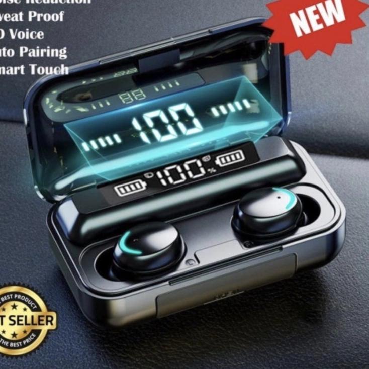 ➺ Headset Bluetooth TWS F9-5 LED Smart Display With Powerbank - Headset bluetooth TWS F9-5 ☀