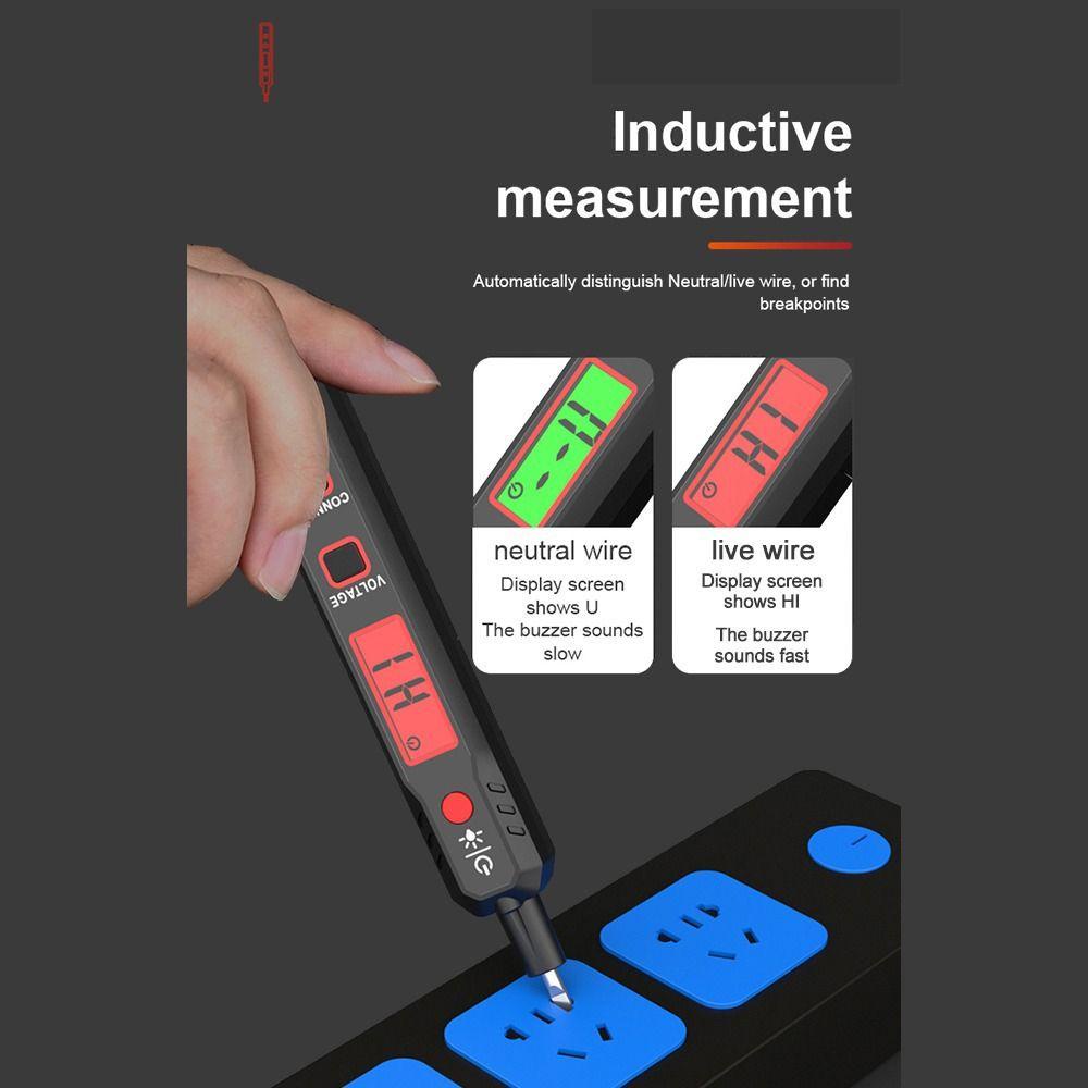 Lanfy Detektor Tegangan Listrik Test Pensil Dengan Senter Digital Tester Sirkuit Tester Indikator Tegangan Multimeter Digital Voltage Tester