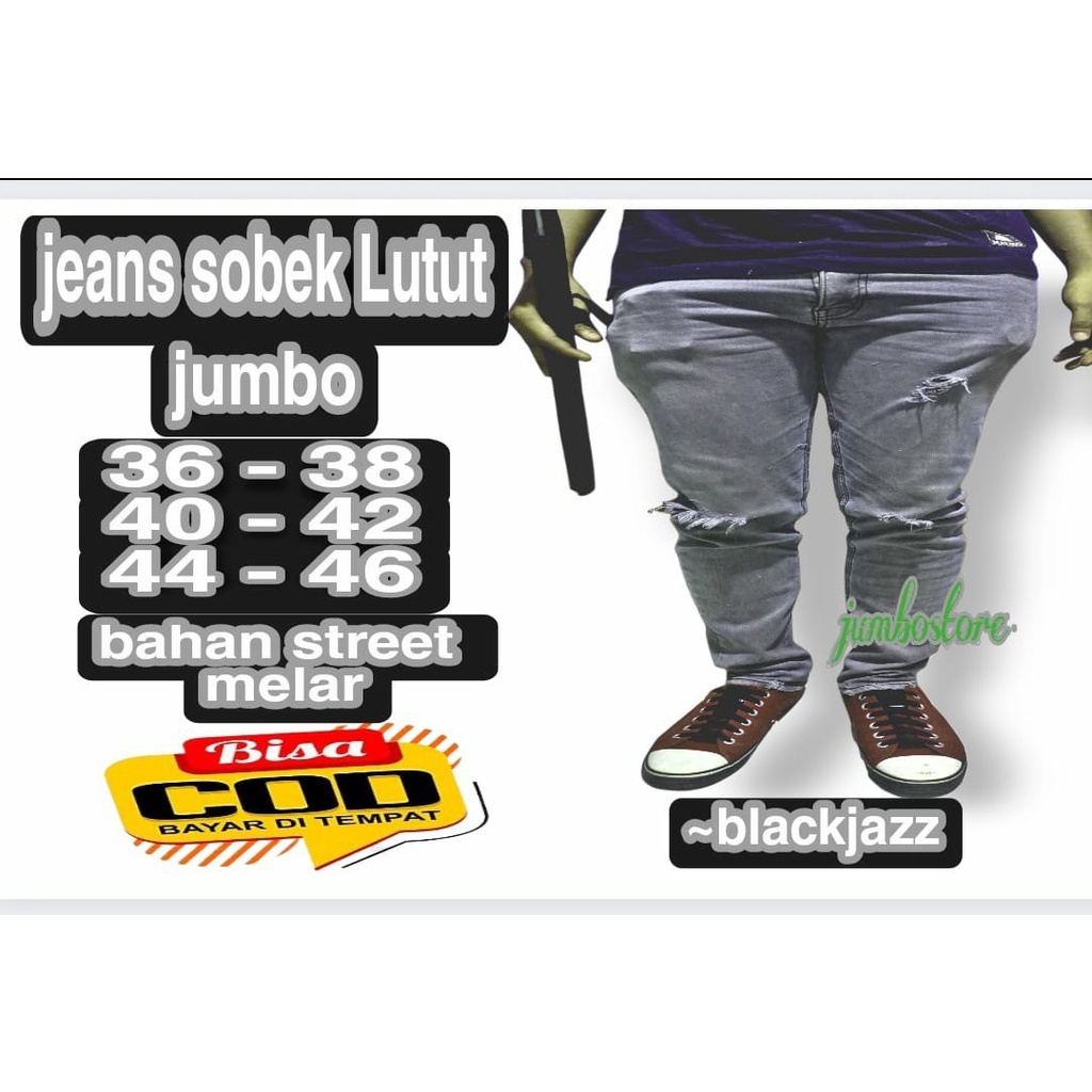 Celana Pria Dewasa Ukuran Jumbo 27-46/ Jeans Skinny Pria Melar Model Sobek Sobek Keren