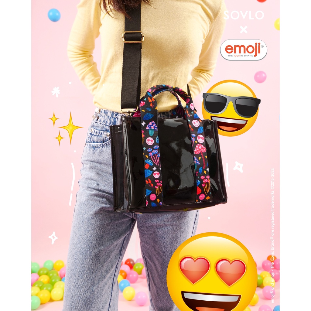 SOVLO X EMOJI  Mini Cleo Sling Bag / Tas Selempang Wanita/ Tas Sling Bag Wanita/ Tas Transparan Wanita