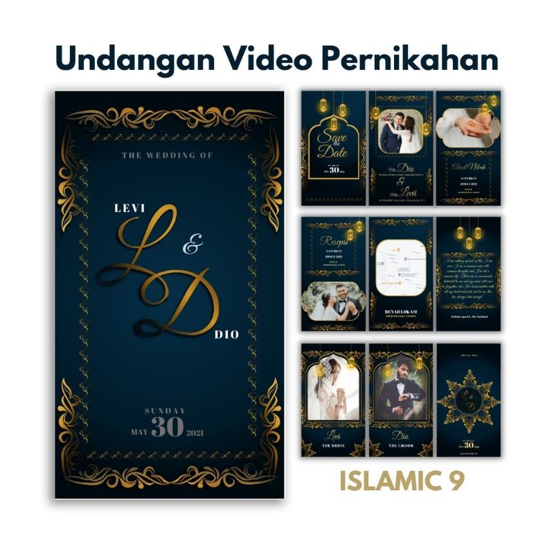 Undangan video | undangan digital | undangan pernikahan tema islami murah dan cepat pakai foto dan t