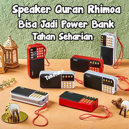 Speaker Al-Qur;an 30 Juz Bisa powerbank Speker Ngaji Murottal Rhimoa Traveller Ori Spiker Tahfidz Anak COD