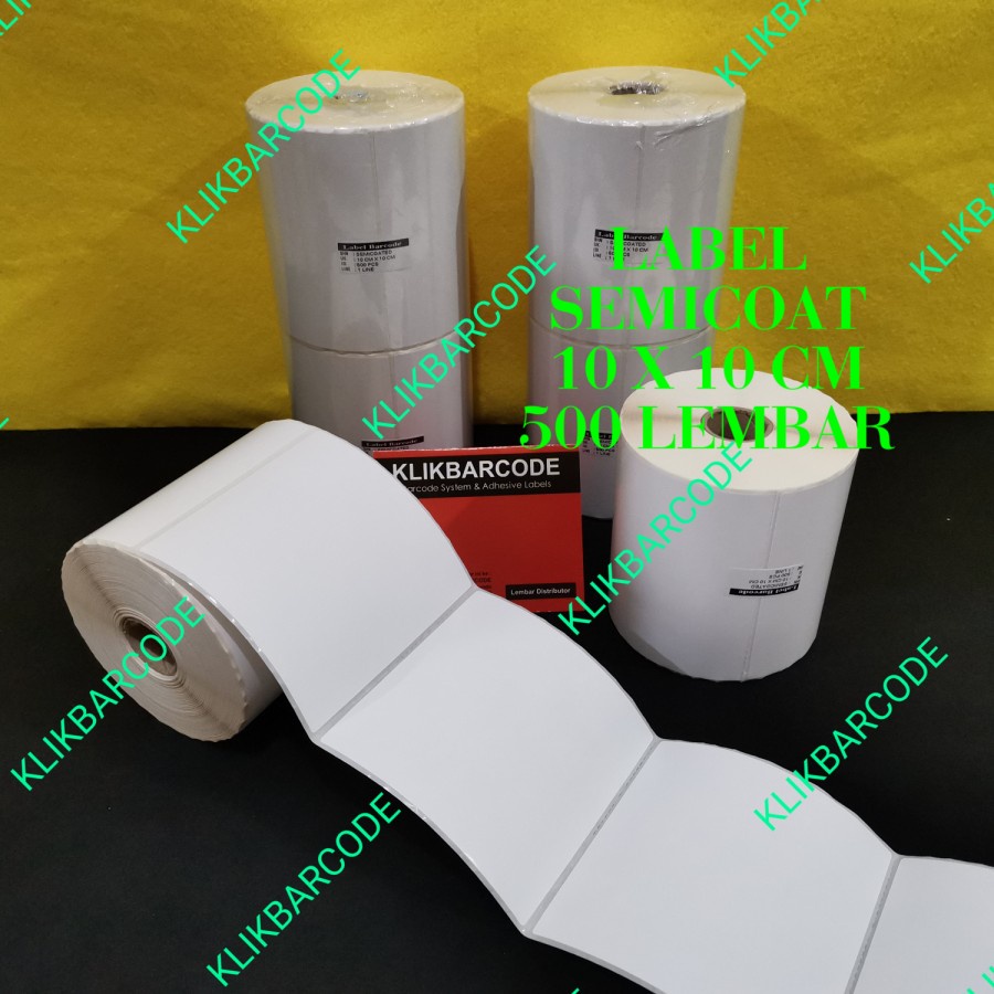 

MURAH SEMICOATED LABEL STIKER BARCODE 10 x 10 CM STICKER 100X100 MM - 500LB MURAH