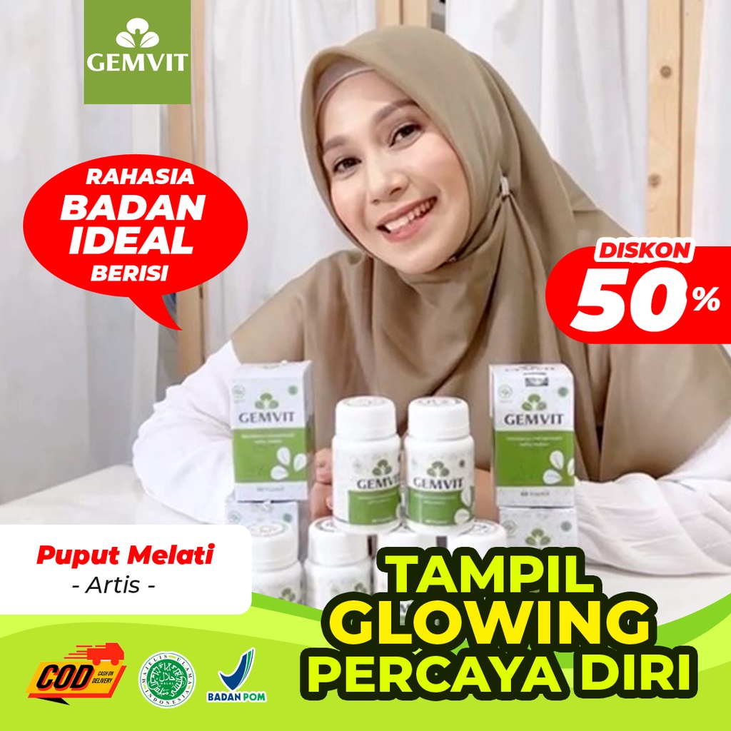 Gemvit Suplemen Penggemuk Penambah Berat Badan Nafsu Makan Anak Dewasa Wajah Cerah Bpom 100% ori
