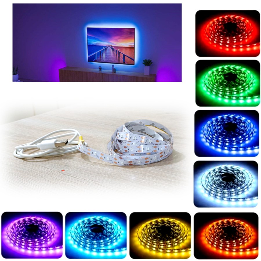 Lampu Hias USB LED STRIP 5V 2835 Tinggal Colok 2 meter 1 meter ADN