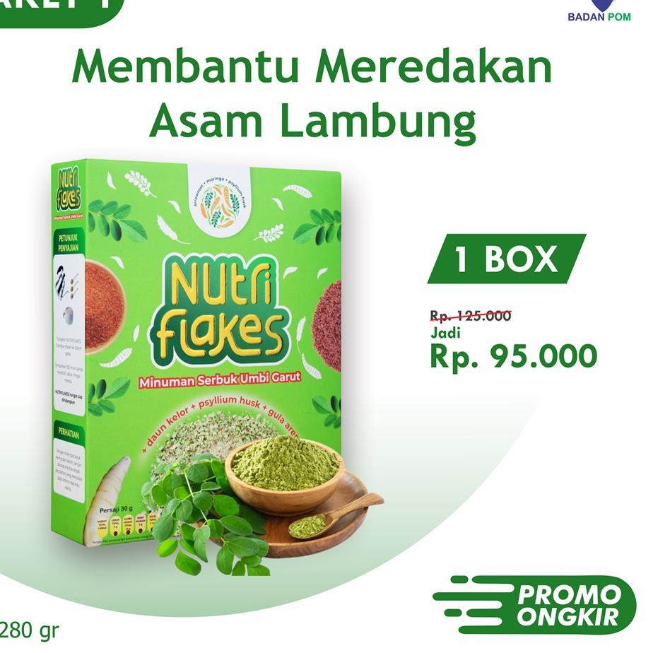 

✩ NUTRIFLAKES Sereal Umbi Garut Membantu Meredakan Asam Lambung Paket 1 Box ⅍