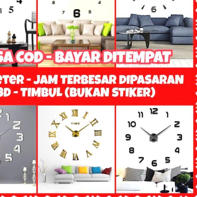 ➨ Jam Dinding Besar 80 - 130cm | Jam Dinding DIY Besar | Jam Dinding Jumbo | Jam DIY Raksasa | Jam D
