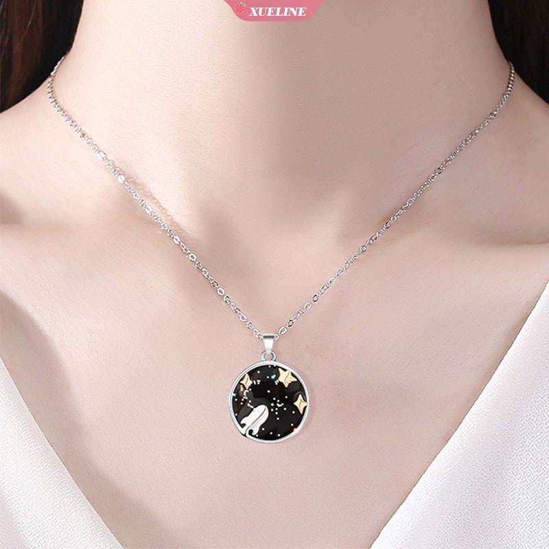 Kreatif Bintang Peta Paus Astronot Kalung Pasangan Kalung Pria Dan Wanita Siswa hip-hop Kartun Liontin Perhiasan Grosir [ZXL]