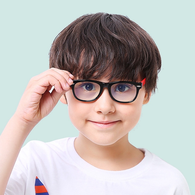 (YUZHU) Kacamata Bulat Warna Permen Fashion Korea Untuk Anak-Anak Fleksibel Silikon Anti Blue Light Eyeglasses