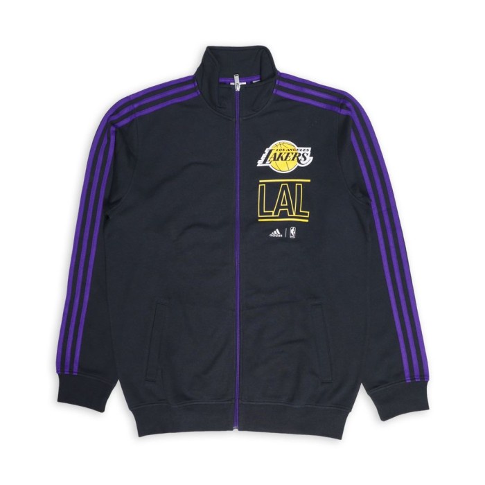 Jata Adidas Nba Team Fleece Track Lakers Jacket Original ( Size M )