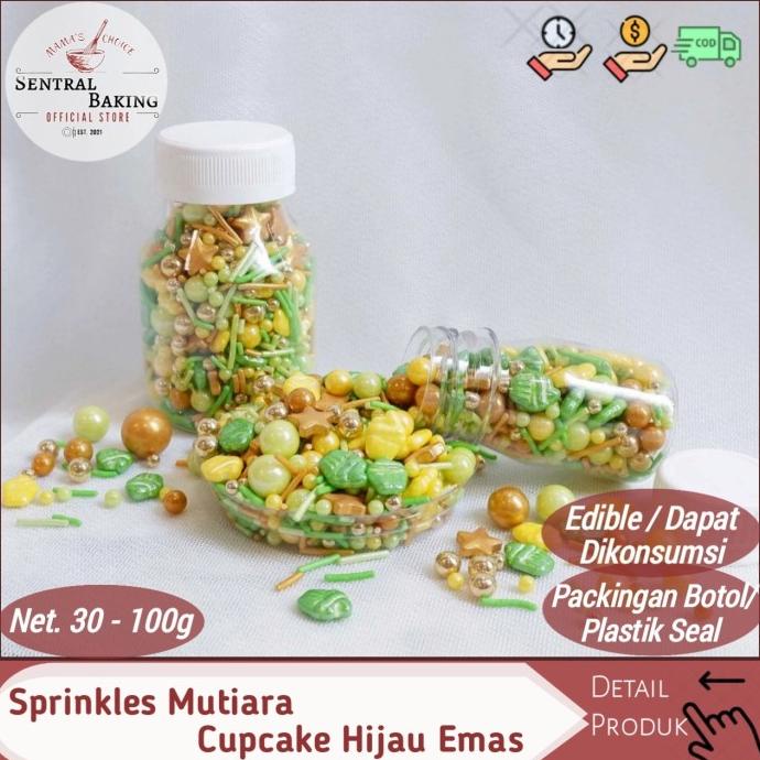 

Sprinkle Kue Mutiara Cupcake Hijau Emas / Springkel Lebaran Idul Fitri