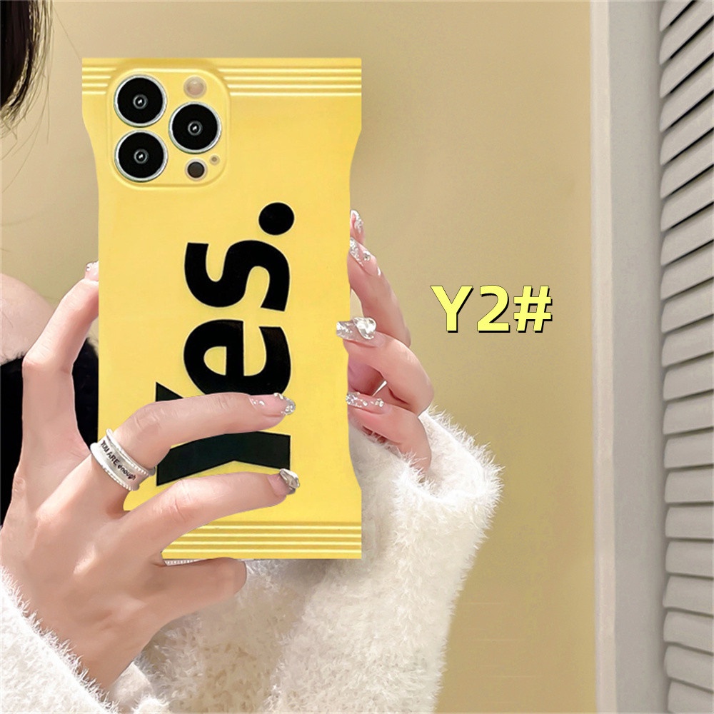 IPHONE Permen Ya Case Kompatibel Untuk Iphone13 13ProMax 11 13 12 Pro MAX iPhone7 8plus 6s Plus XR XS MAX Kreatif Huruf Ya TPU Soft Phone Cover