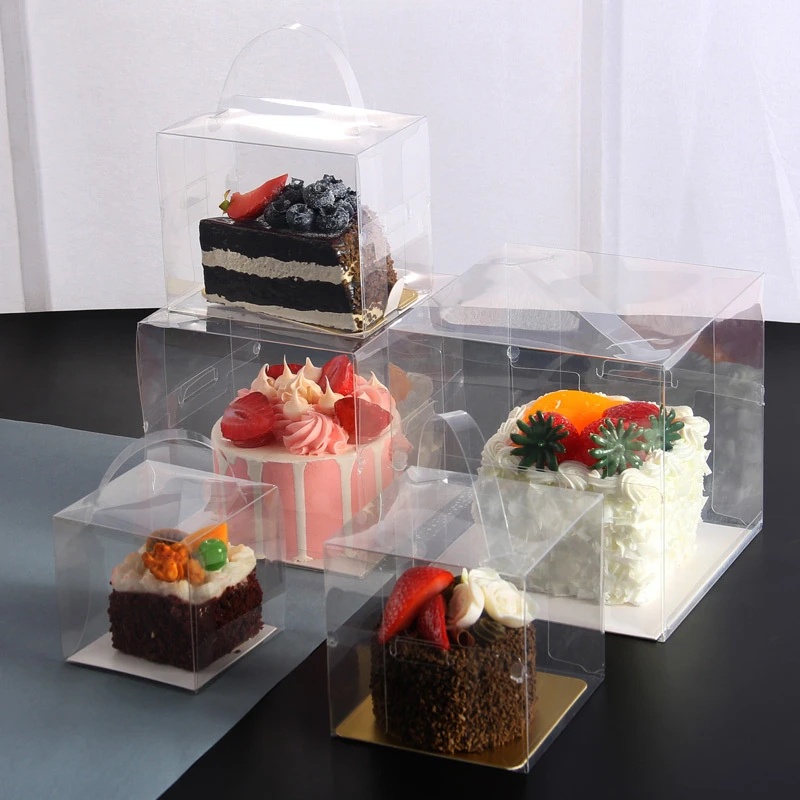 1pc Kotak Kue Mousse Transparan Portabel DIY Handmade Cake Box Untuk Souvenir Pesta Ulang Tahun Dengan Bawah