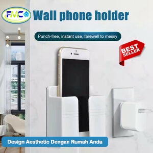 Holder HP Charger Rak Gantung Tempelan Dinding Tembok Handphone Phone Tempat Remote AC TV Murah