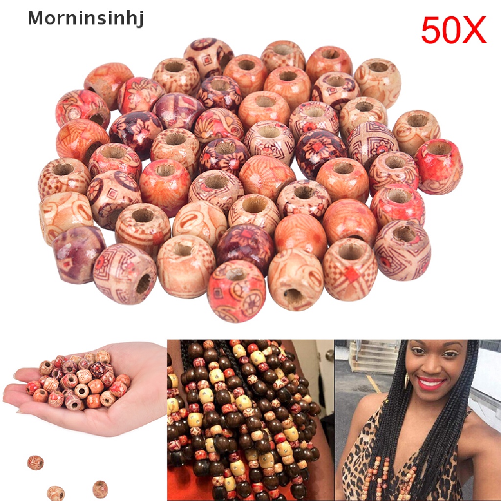 Mornin 50pcs Manik-Manik Gimbal Mengepang Rambut Tabung Cincin Ekstensi Aksesoris id