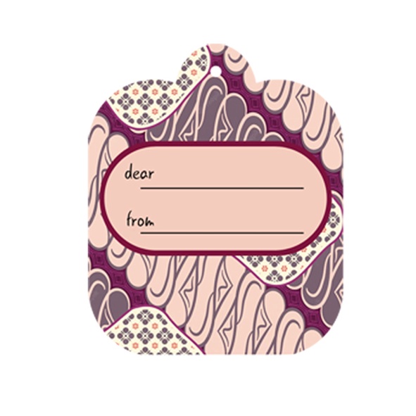 Murah!! (1Pak Isi 10Pcs) Gift tag Motif Batik, gift tag  batik, handtag batik, gift label hampers