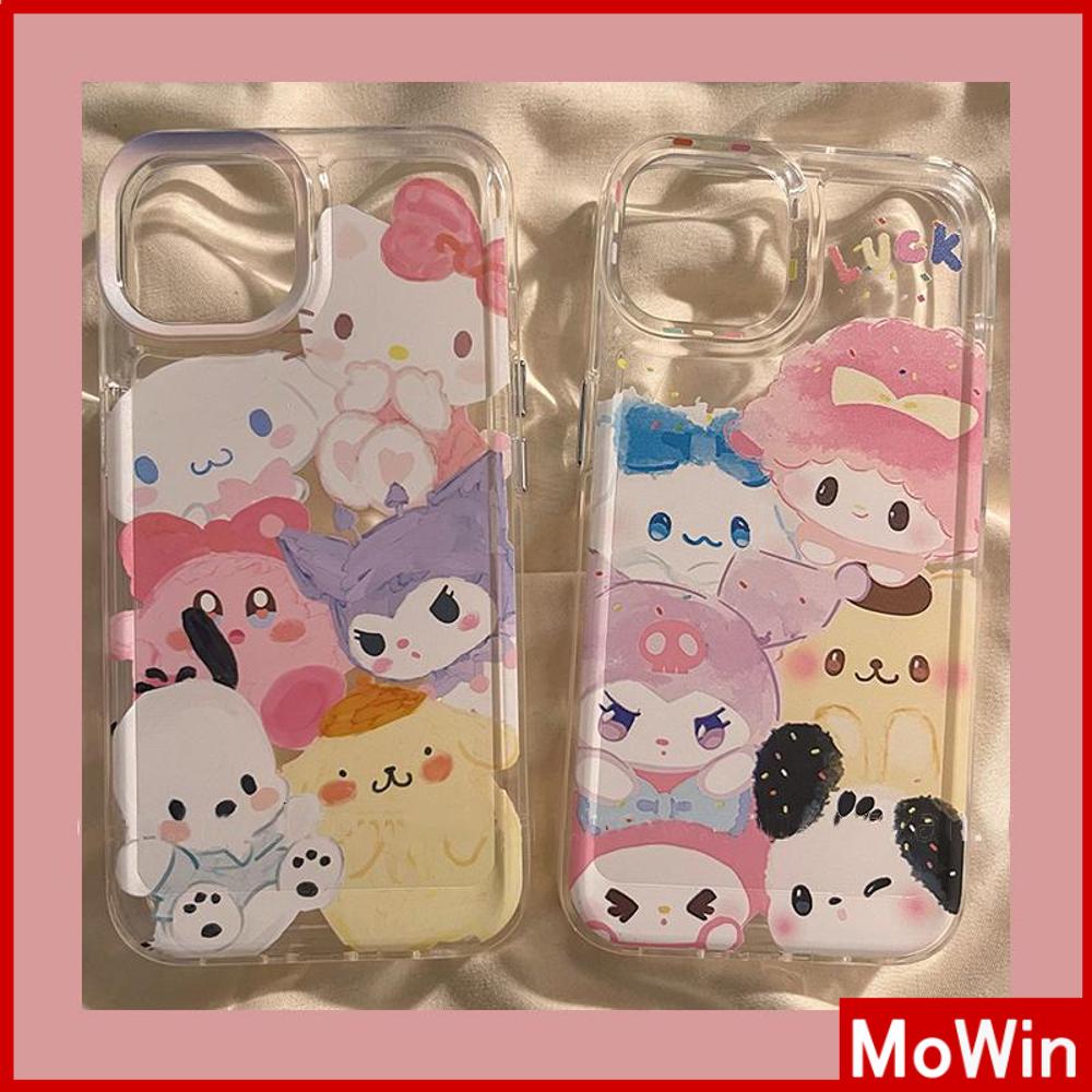 For iPhone 14 Pro Max iPhone Case Soft Case TPU Clear Case Plating Button Shockproof Cute Cartoon Compatible For iPhone 13 Pro Max 12 Pro Max 11 Pro Max 7plus XR xs max 6splus