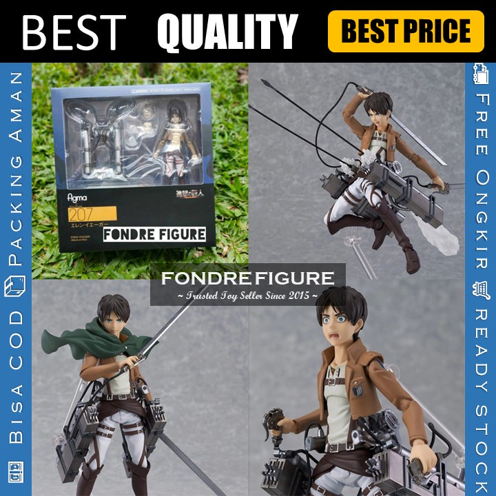 FIGMA 207 EREN JAEGER ATTACK ON TITAN AOT MIKASA LEVI MAX FACTORY FIGURE KWS