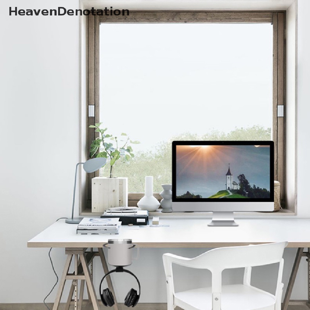 [HeavenDenotation] Headphone Dipasang Gantungan Cangkir Holder Headset Desktop Dinding Penjepit Berdiri Gantung Penyimpanan Headset Earphone Hook HDV