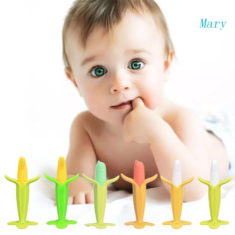 Mary Teether Silikon Untuk Bayi Tumbuh Gigi Kartun Pisang Bentuk Jagung Mainan Shower