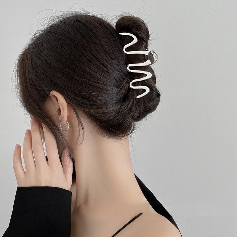 Pin Rambut Klip Gelombang Desain Simple Bahan Alloy Untuk Wanita Perempuan Hair Extension Clamp Aksesori Rambut