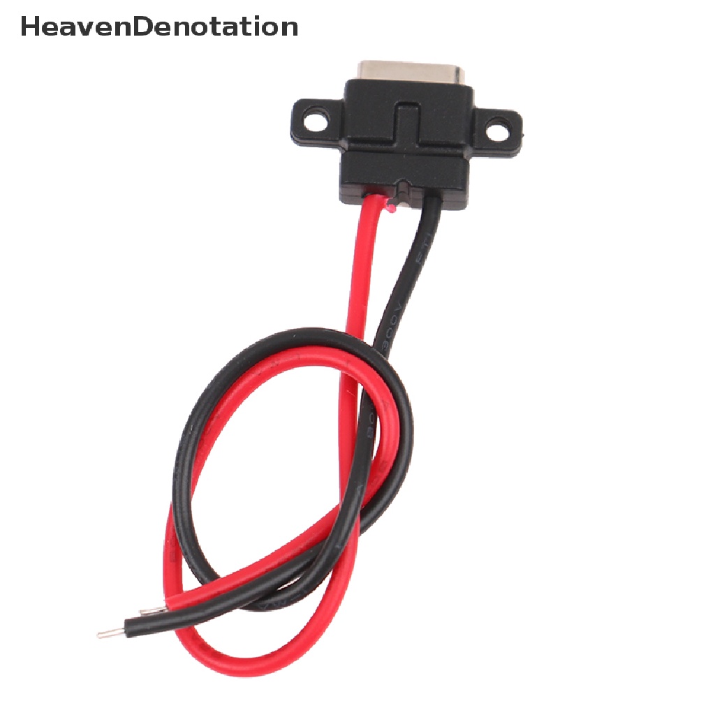 [HeavenDenotation] Typec 2Pin Port Soket USB C Perempuan Tahan Air Dengan Lubang Sekrup Pengisian Daya Cepat Antarmuka Pengisian Konektor USB Dengan Kabel H11.5mm HDV