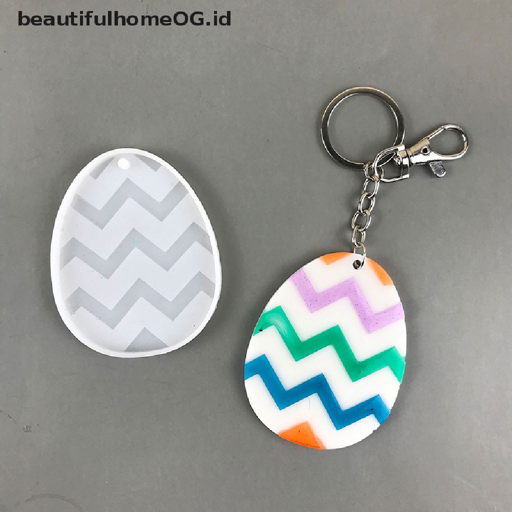 // Beautifulhomeog.id// 1Pc Cetakan Silikon Gantungan Kunci Paskah Telur Wortel Kelinci Key Pendant Mold **