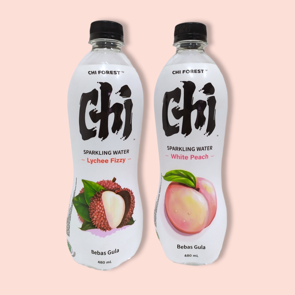 CHI FOREST - Sparkling Water White Peach Minuman Soda Bebas Gula 480 Ml