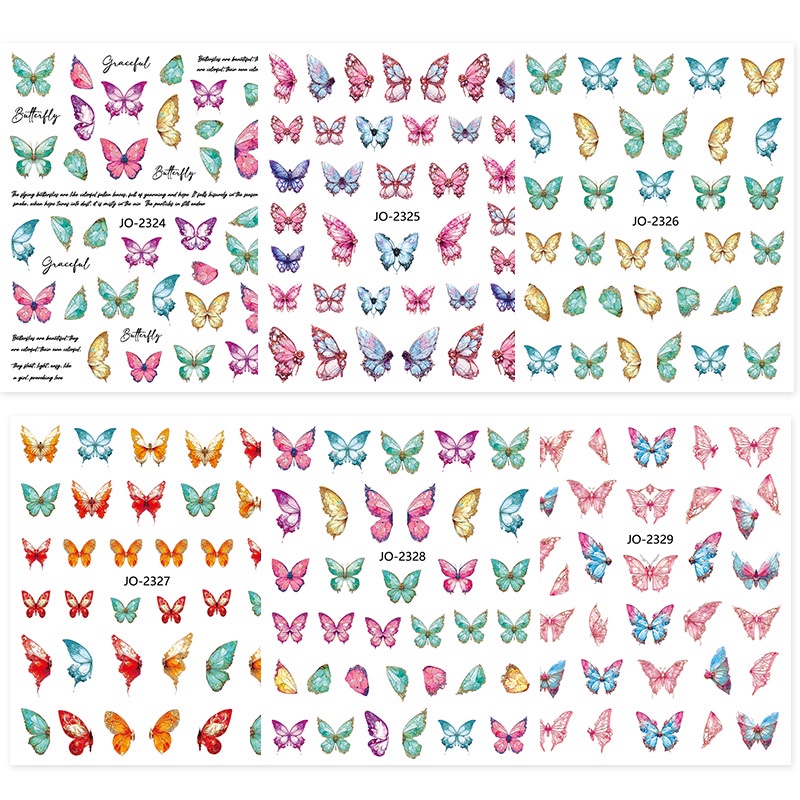 Stiker Nail Art 3D Garis Geometris Bunga