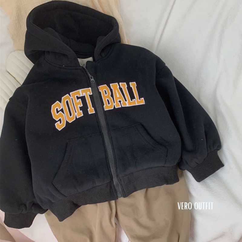 Setelan Hoodie Zipper Sweater Jaket Sleting Anak Cowok Cewek Tebal Lembut Import Custom Sablon Nama 