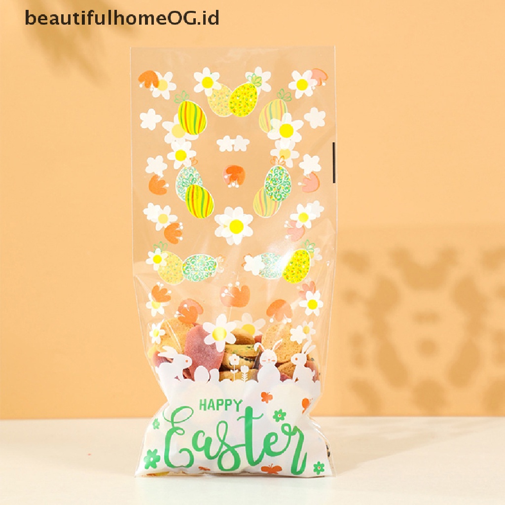 // Beautifulhomeog.id// 50Pcs Kantong Bingkisan Paskah Dengan Kawat Ikat Telur Kelinci Kemasan Plastik Candy Bags **