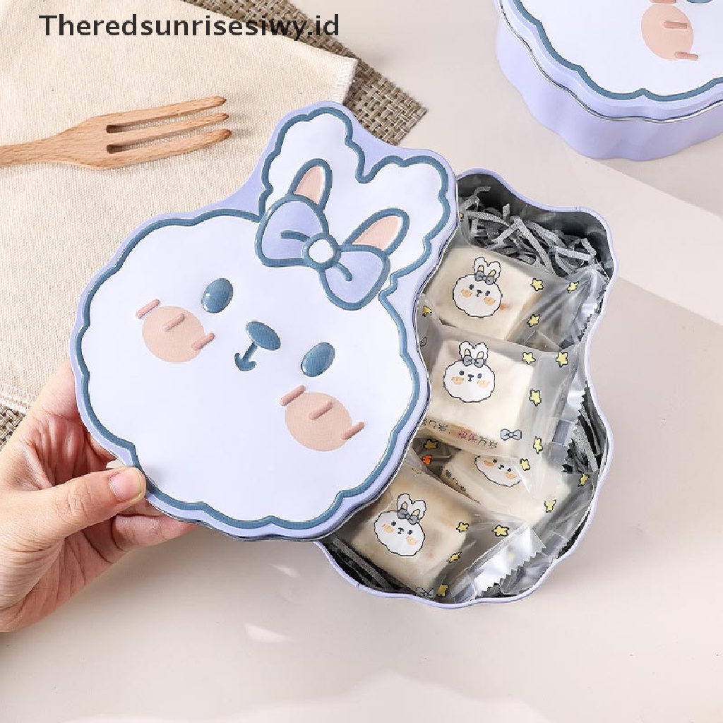 # Baju Lebaran # Easter Box Candy Tin Tins Boxes Gift Cookie Storage Tinplate Tutup Bunny Jar~