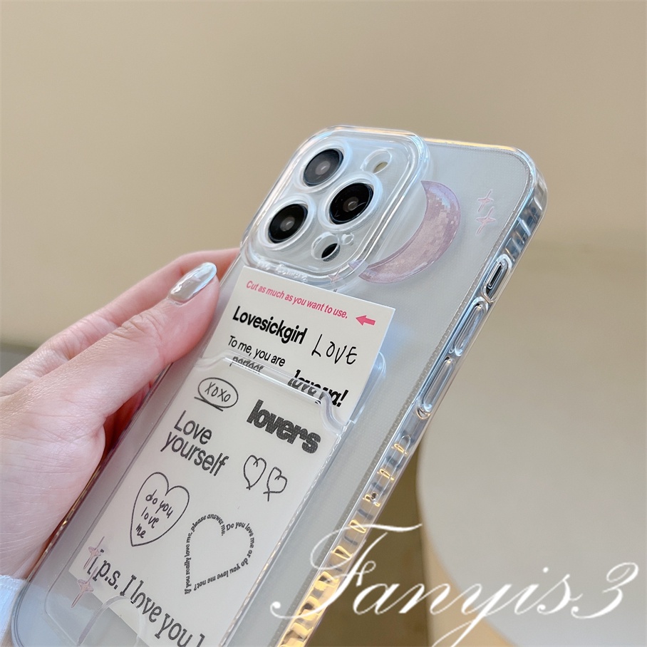 Redmi A1 Plus 10C 10A 10 9A 9C 9 9T Note 11s 10s 9s 11 10 9 8 Pro Poco X3 NFC X3Pro Mi 11 12 Lite 11T Pro Moon Butterfly Planet Card Holder Casing Ponsel TPU Bening Soft Cover