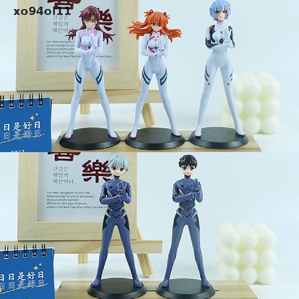 Xo 5Pcs/set Anime Evangelion Eva Figure Ayanami Rei Asuka Langley Soryu PVC Action Figure Patung Model Boneka Mainan Anak Hadiah OL