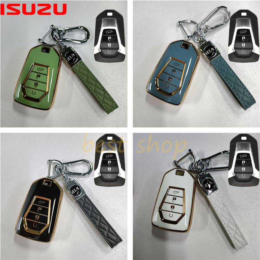 Sarung Kunci Mobil TPU Lembut 3tombol Untuk Isuzu x series mu-X2022 dmax mux 2021aksesoris Handmade 4tombol Key Case