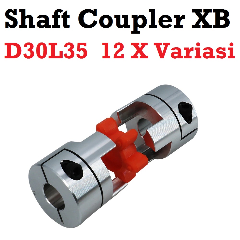 [HAEBOT] Shaft Flexible Coupler XB 12mm 12 x 8 12 12.7 14mm D30 L35 CNC Coupling Mesin Penghubung Shaft Plum Nema Fleksibel Aluminium Motor Konektor As Poros