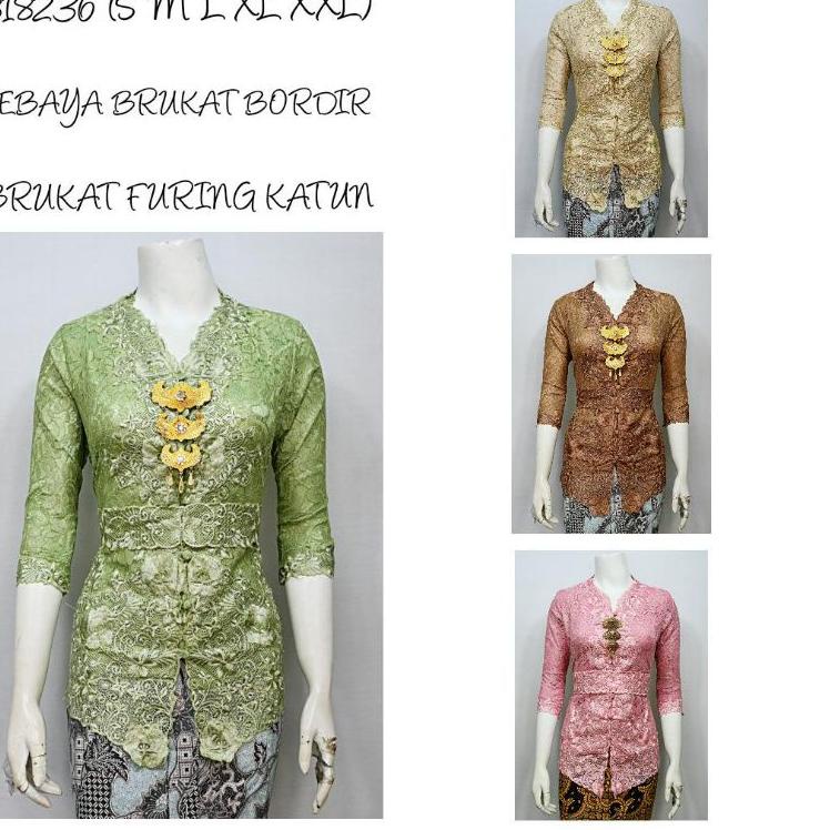 ✰ Indah ABAYA KEBAYA BRUKAT BORDIR ENCIM MODERN LENGAN 7/8 Furing Katun KEBAYA WISUDA KEBAYA KATUN K