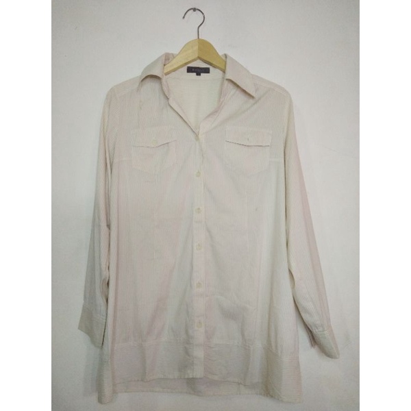 kemeja wanita reflect motif garis garis