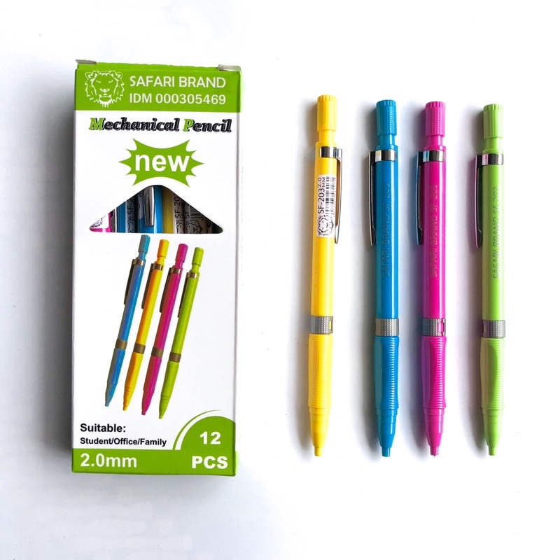 (12 Pcs) Pensil Mekanik 2.0 MM Safari Brand SF-203