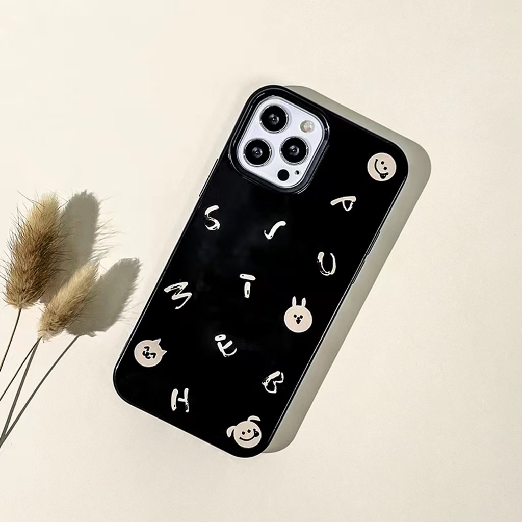 IPHONE Ins Beruang Kelinci Inggris Cocok Untuk Iphone14 14pro 14plus 13 13mini 13pro 13prm iPhone12 7Plus 8Plus Xr XS 13 12mini Pro Max TPU Empat Sudut Casing Ponsel Tahan Guncangan