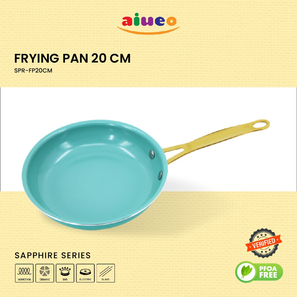 Penggorengan Anti Lengket - Frying Pan 20Cm Marble Frying Plate Anti Lengket- Teflon Bulat Stainless Steel Serbaguna