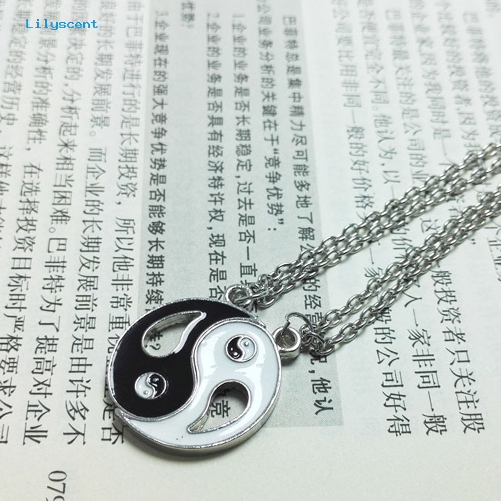 [LS] 2pcs/set Unisex Taiji Bagua Liontin Pencocokan Kalung Adjustable Perhiasan Hadiah