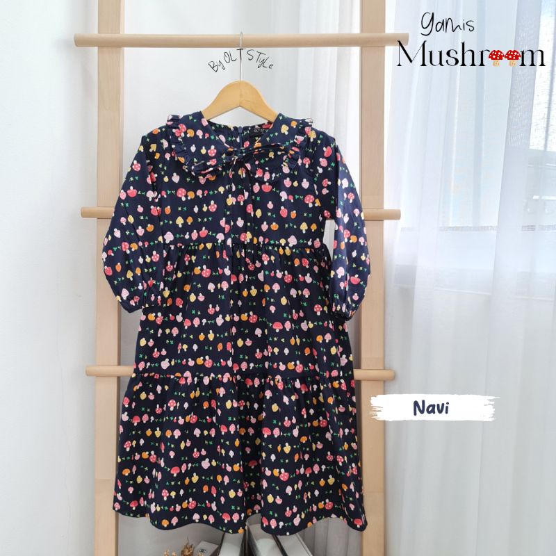 Ollet Gamis Mushroom / gamis anak katun jepang